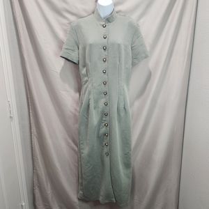 J. Stevens by Carol Escritor Vintage 70s Sage Green Midi Dress